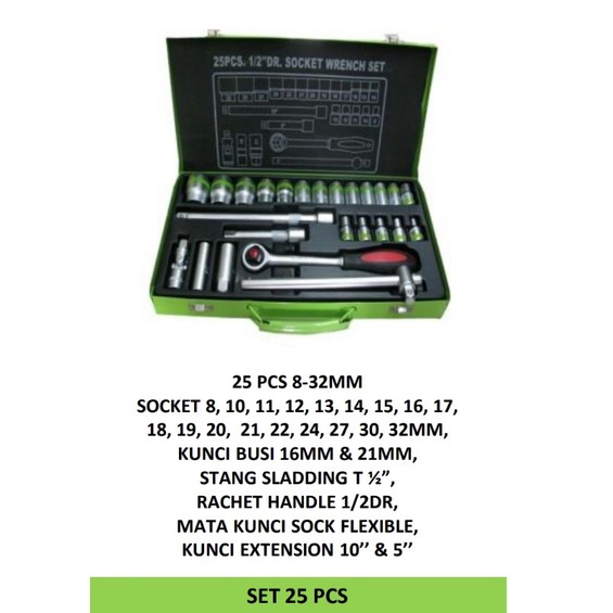 kunci sock set 25pcs heavy duty Kentaro Japan quality original