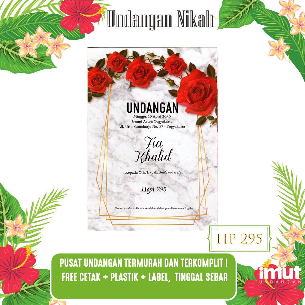 Blangko Undangan Murah Hepi 295