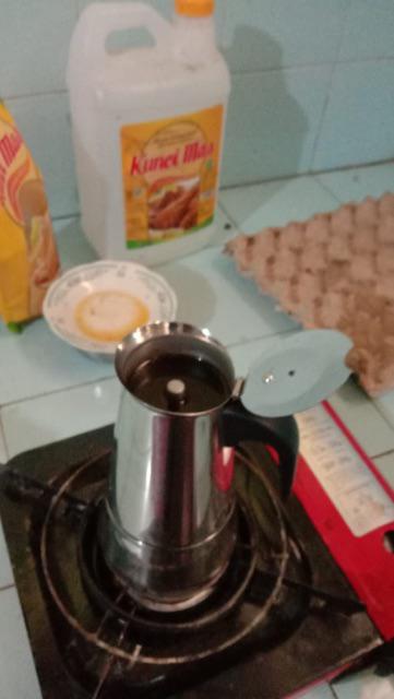 Espresso Coffee Maker Moka Pot Teko Stovetop Filter Stainless Steel