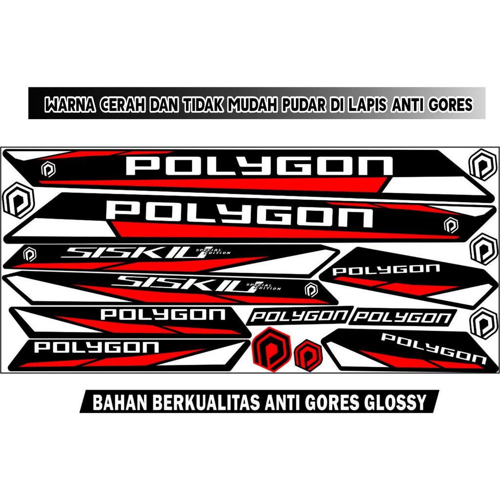 STRIPING VARIASI SEPEDA DECAL BIKE POLIGON STIKER