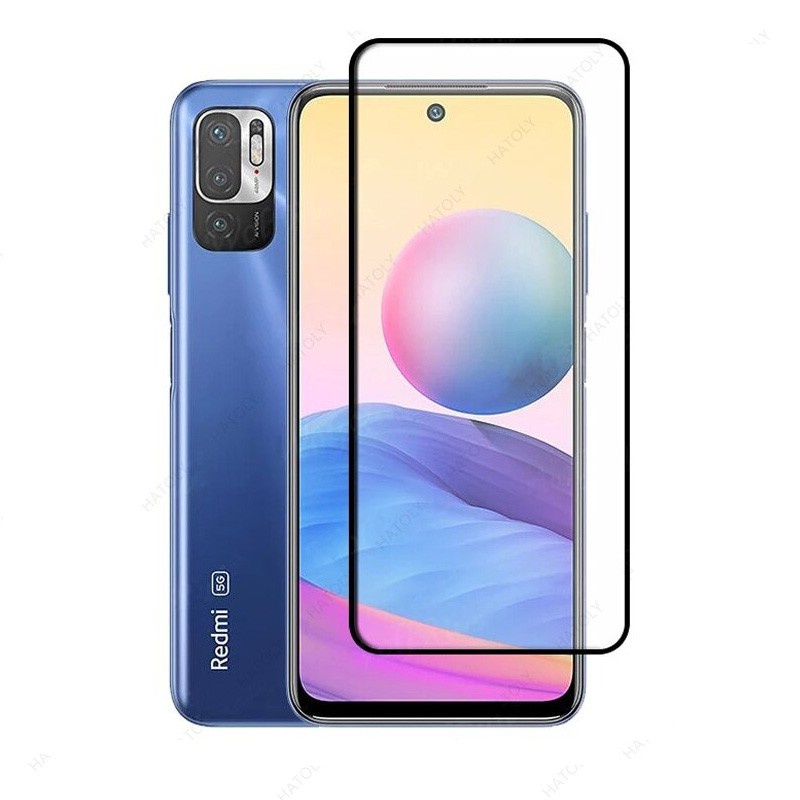 PROMO 2in1 Tempered Glass XIAOMI REDMI NOTE 10 5G TG Layar FULL COVER BONUS  GarSkin Carbon flexible