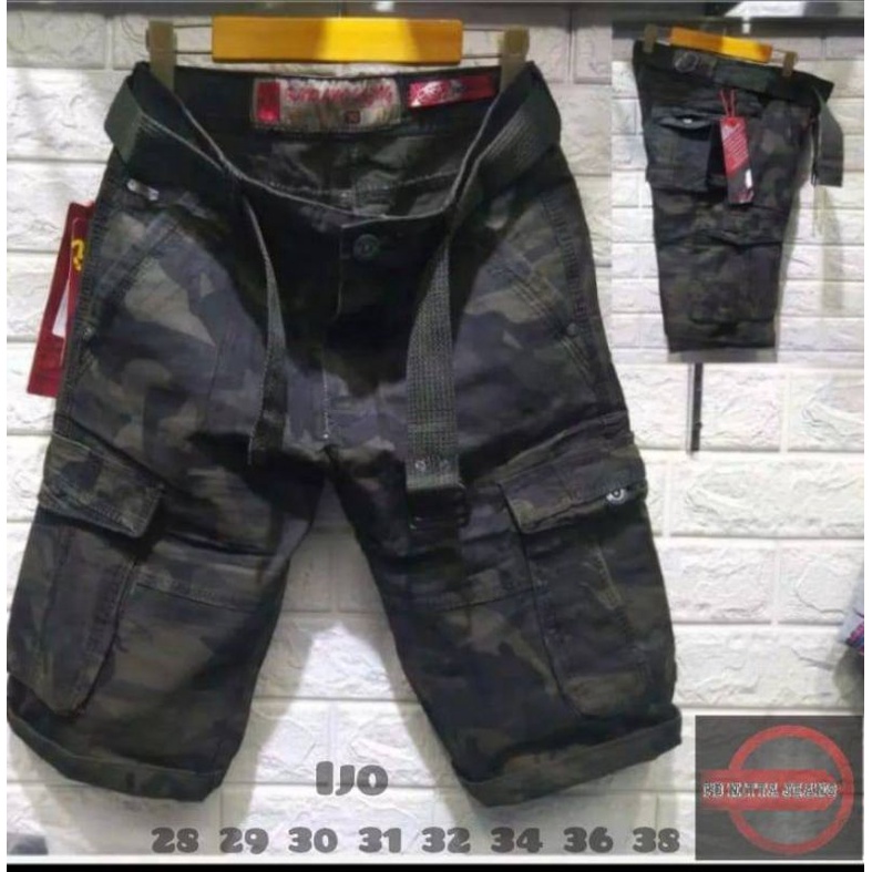 Premium Original(Realpic)Berkualitas Celana pendek tentara army pria  hijau loreng import
