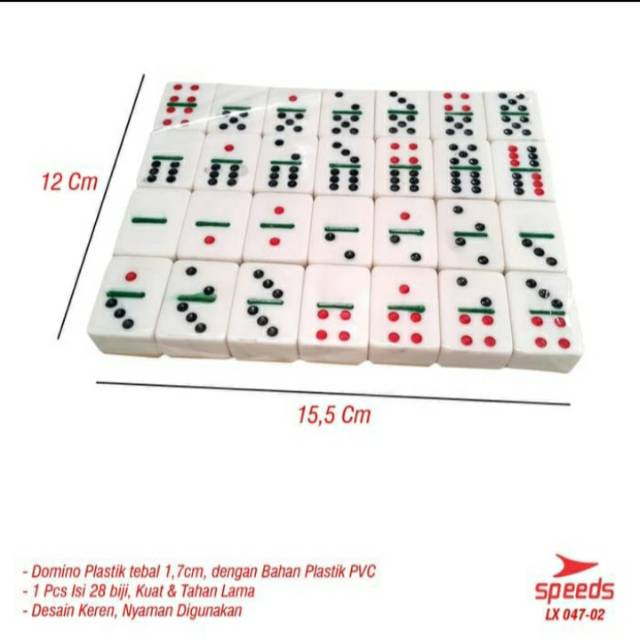 Game Domino Balok Gaple QQ Mahjong Domino Tebal 1,7CM Speeds 047-02