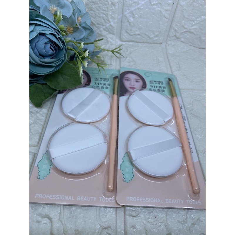 Spon Sponge Bedak Set 3in1 DIY Makeup Profesional Beauty Tools | Shopee