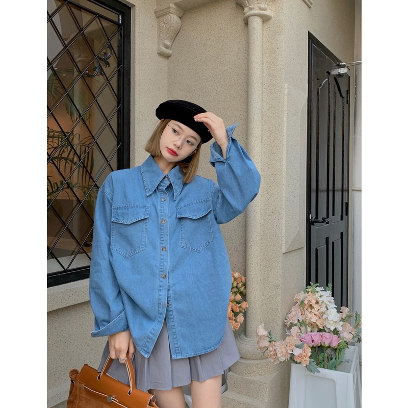 XIAOZHAINV Korean Style Lengan Panjang jaket Denim Wanita HW0055