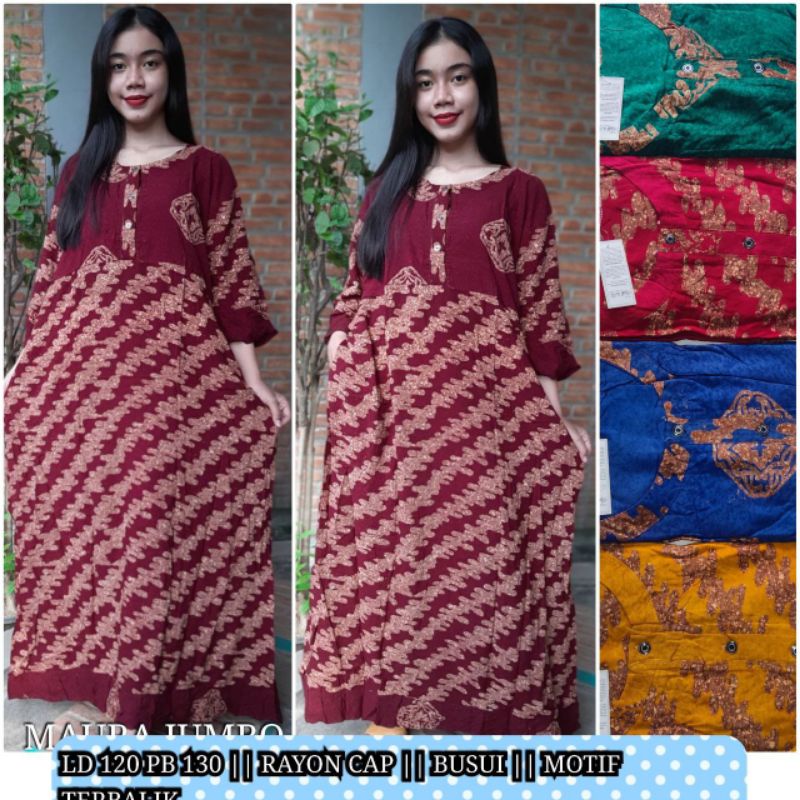 DASTER Maura jumbo busui ld 130 gugo kancing depan Batik cap pekalongan-Gogo 4