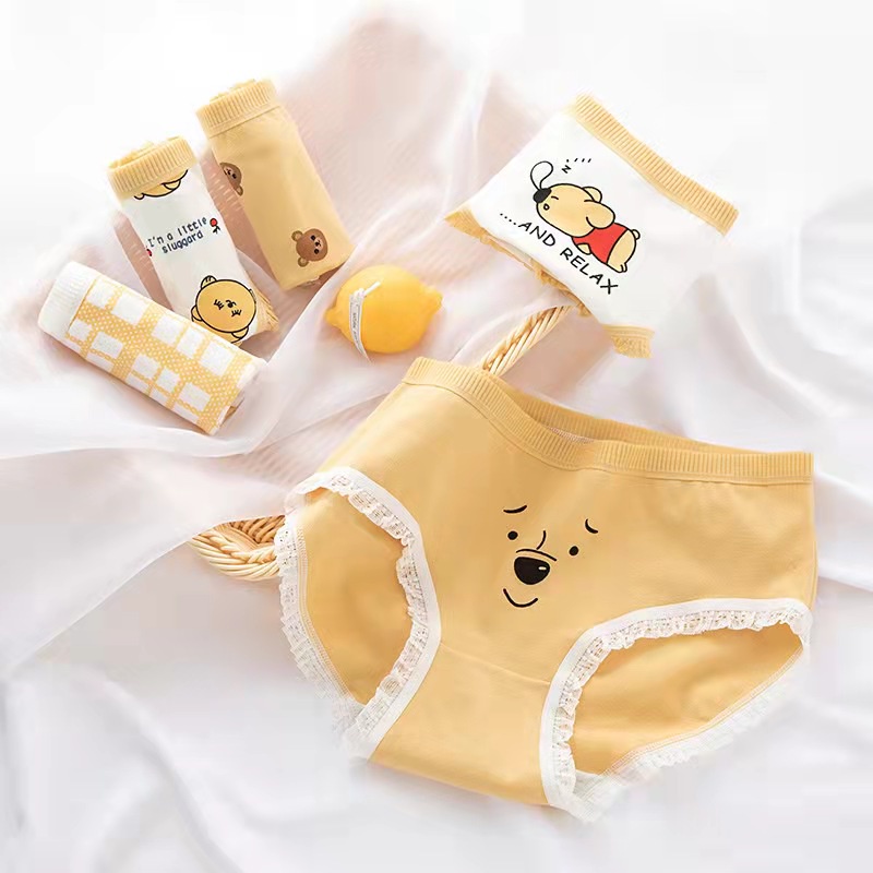 Celana Dalam Wanita Kawaii Yellow - CD Imut Fashion Undies Celana Dalam Wanita Polos High Quality