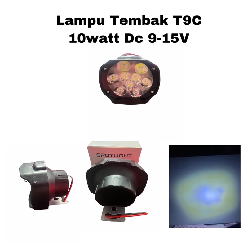 Lampu Tembak Sorot LED Spion Motor Cree 6 + 3 Mata 9 Titik 10 Watt 10W T9C 10Watt