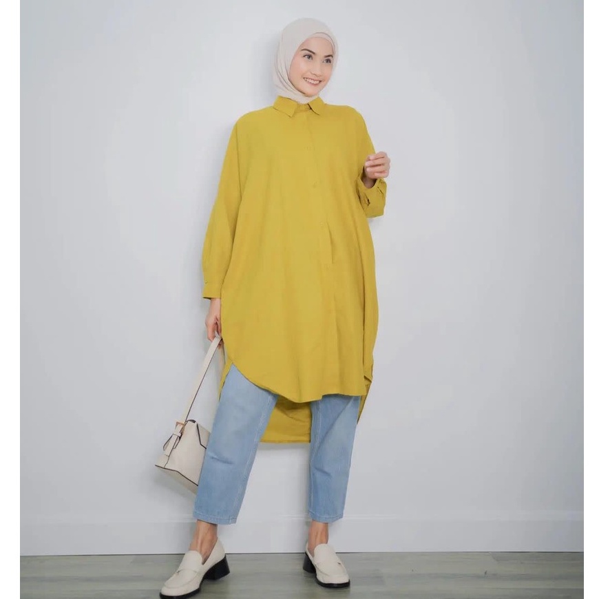 LAYNA TUNIK RAYON WANITA // SERUNI TUNIK REMPEL BELAKANG