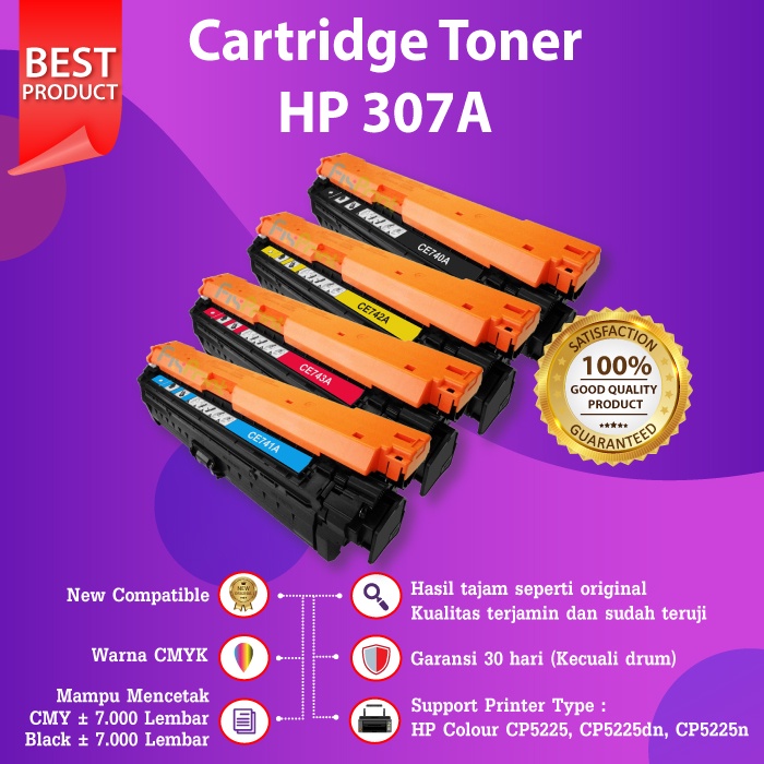 Cartridge Toner Compatible HP 307A CE741A Cyan Printer CP5225 CP5225n