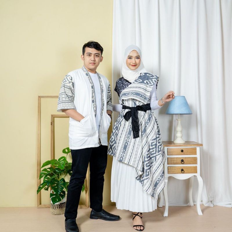 Jual Baju Couple Pasangan Sarimbit Kimono Dan Dress Tenun Boesana Noesantara Fashion Style