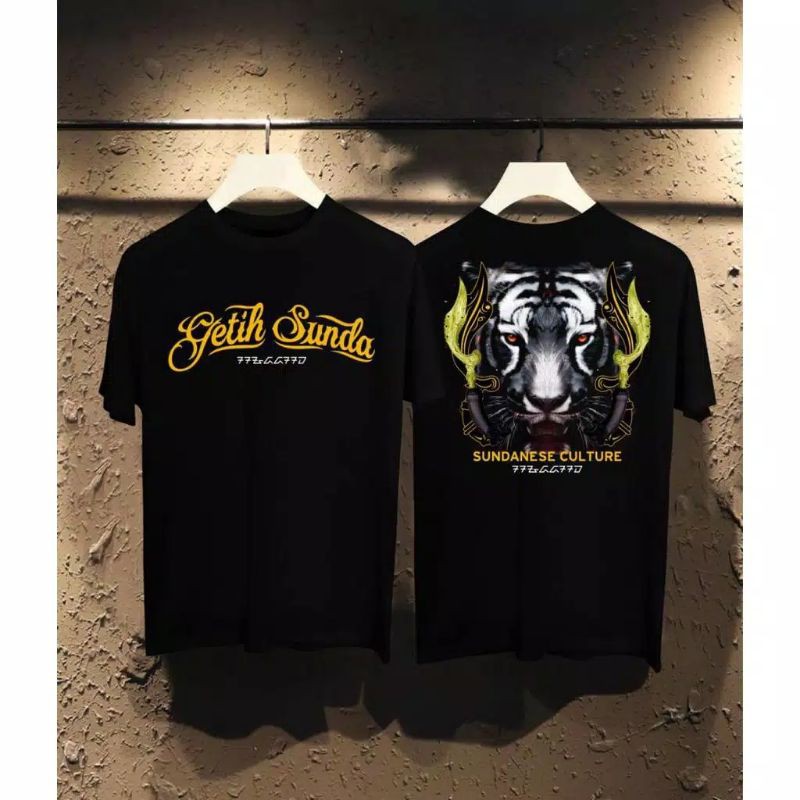 fourfashion  Kaos Pria  Kaos Distro SUNDANESE CULTURE TIGER Black FN200