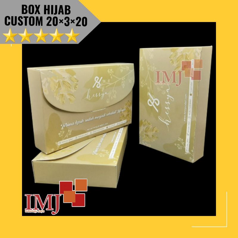 

BOX PAKAIAN CUSTOM 20×3×20 DUS HIJAB CUSTOM KARDUS JILBAB 20x3x20 CUSTOM