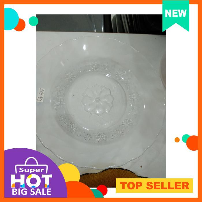 12Pcs Piring Makan Bening Beling Murah Meriah