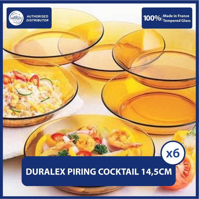 Duralex Piring Makan Cocktail 14.5cm ( tempered glass ) - Set of 6