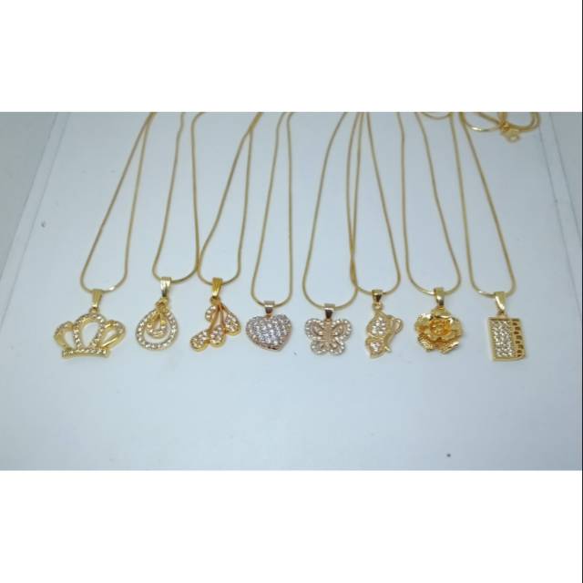 P10  kalung xuping wanita lapis emas model belut 45 cm