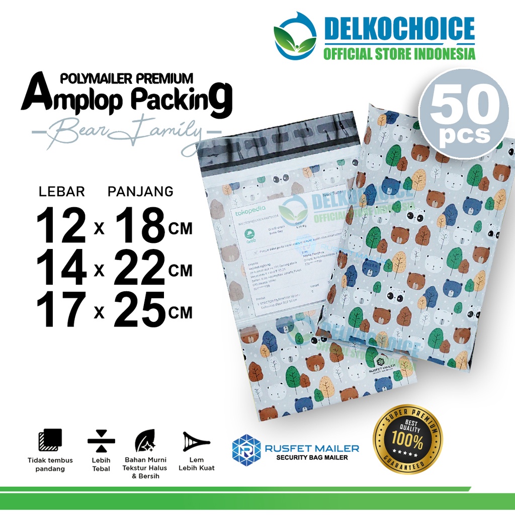 

Polymailer Bear Friend Amplop Plastik Packing OlShop Polimailer RUSFET PREMIUM PACK