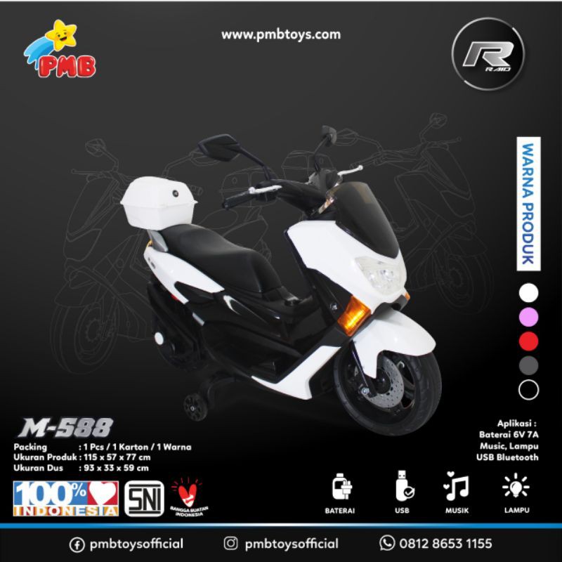 MOTOR AKI PMB  588 MAINAN MOTOR ANAK~MOTOR AKI ANAK~MAINAN ANAK (GOSENT,INDAH CARGO,JNE TRACKING)