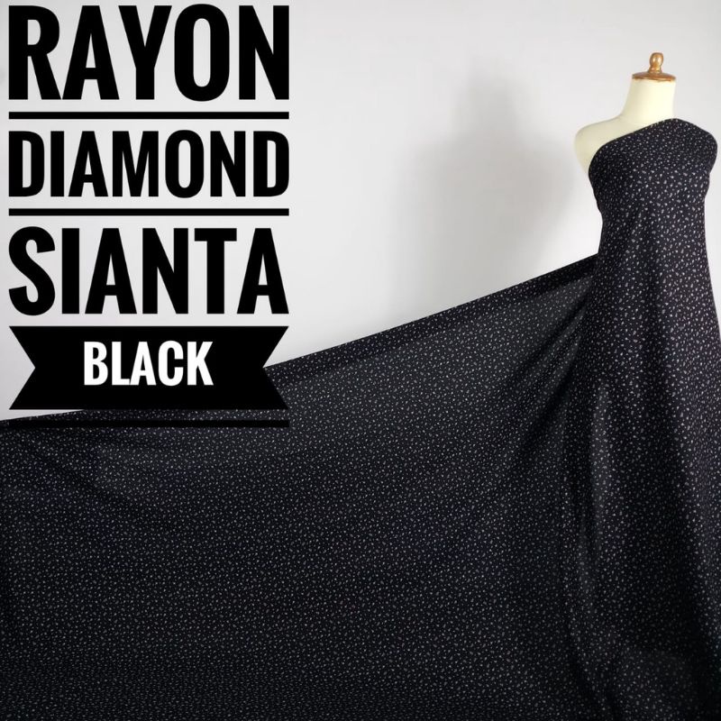 LAST STOCK Kain Meteran Rayon Diamond Sianta Black
