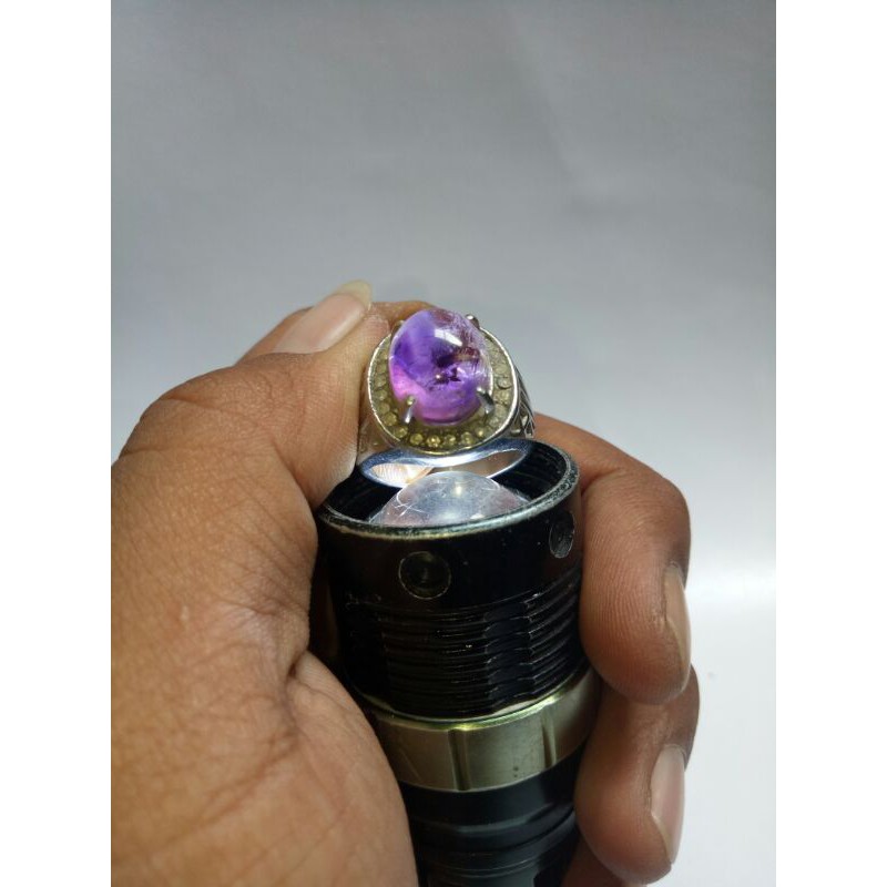 Akik kecubung ungu serat