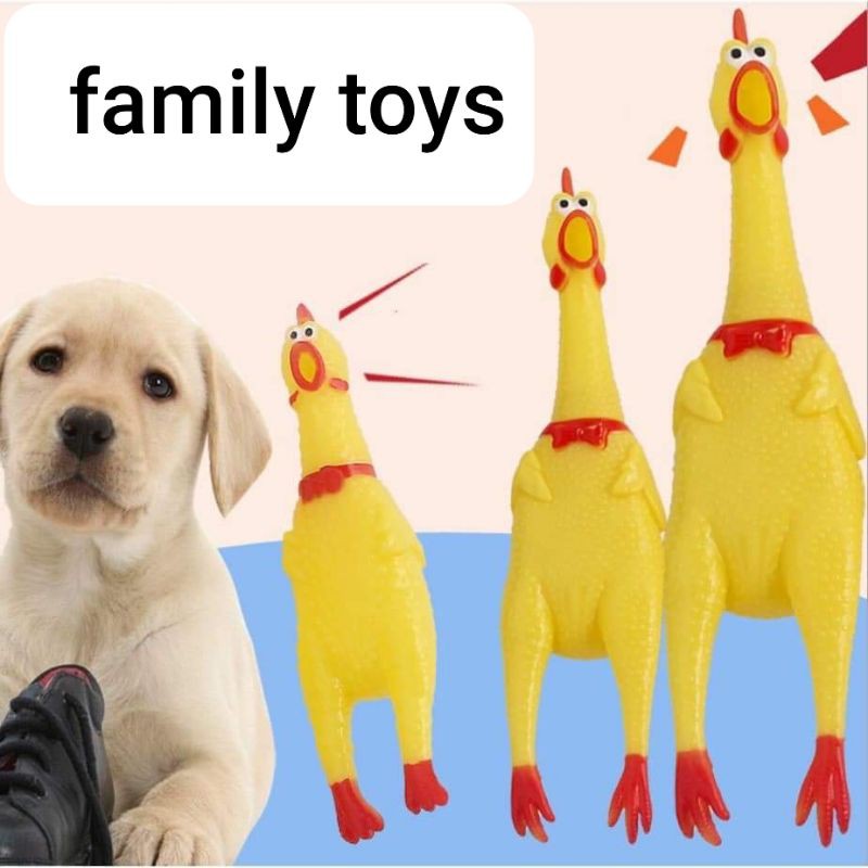 family games Ayam teriak pencet bunyi karet shrilling screaming chicken toys untuk kucing / anjing