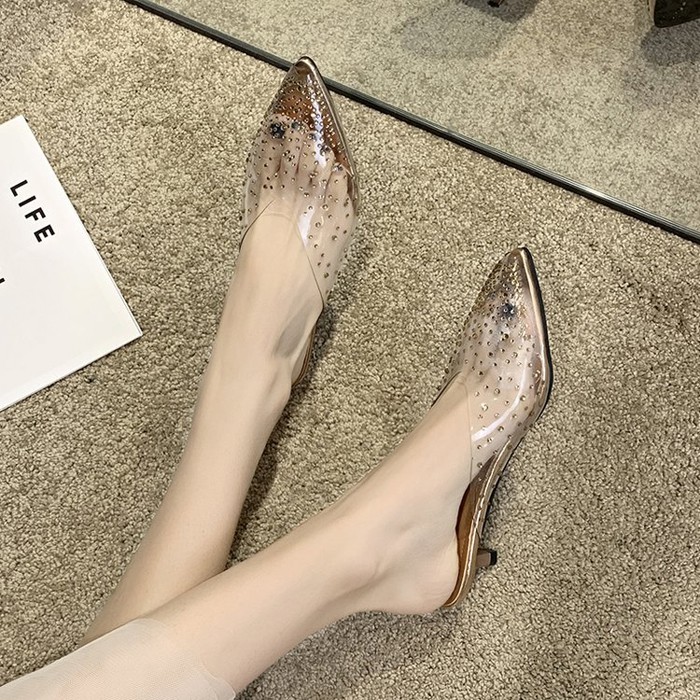 [✅BISA COD] 0201 SANDAL PERI TRANSPARAN TUMIT RENDAH-4