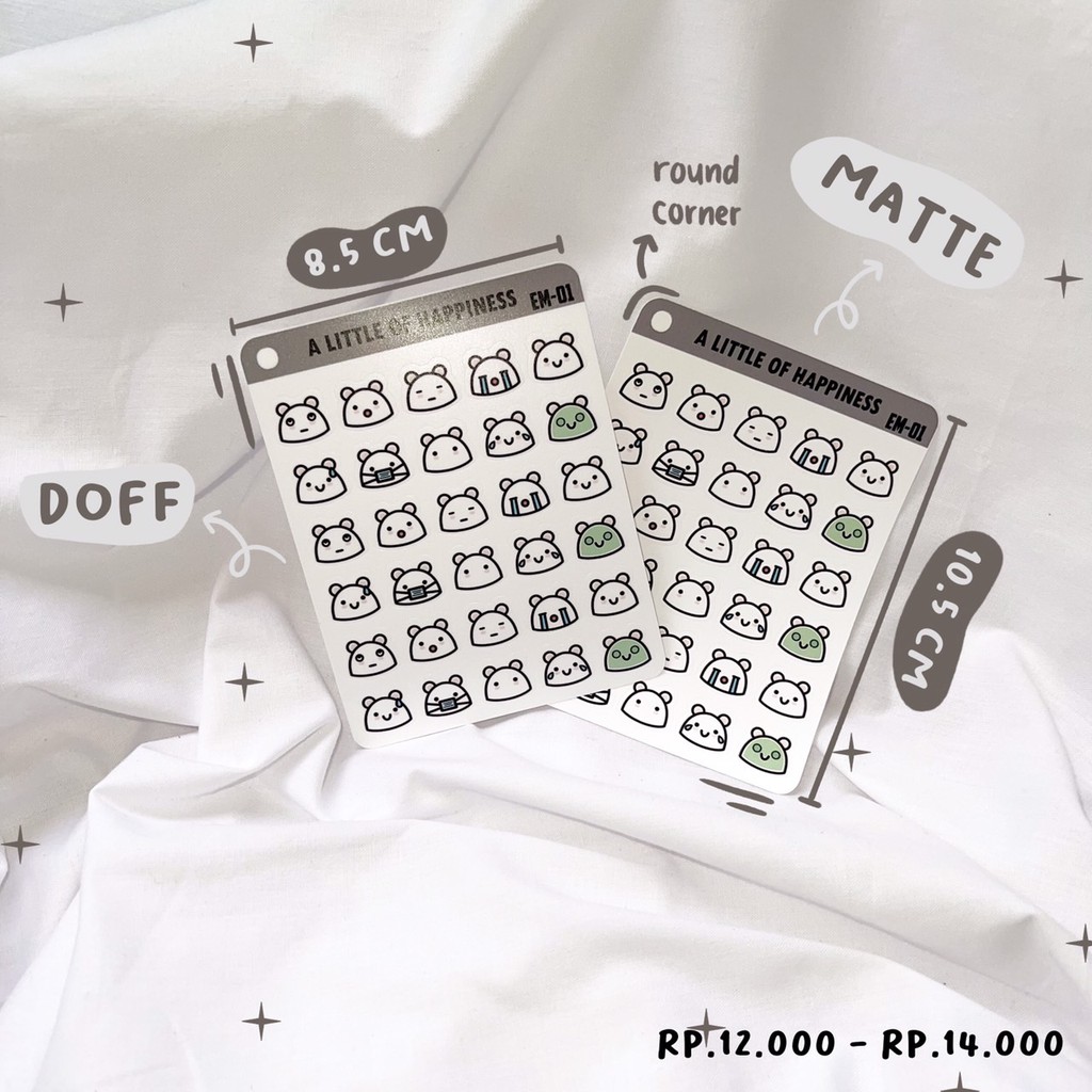 

EM-01 Emotis Sticker | A Little of Happiness Planner Deco Sticker