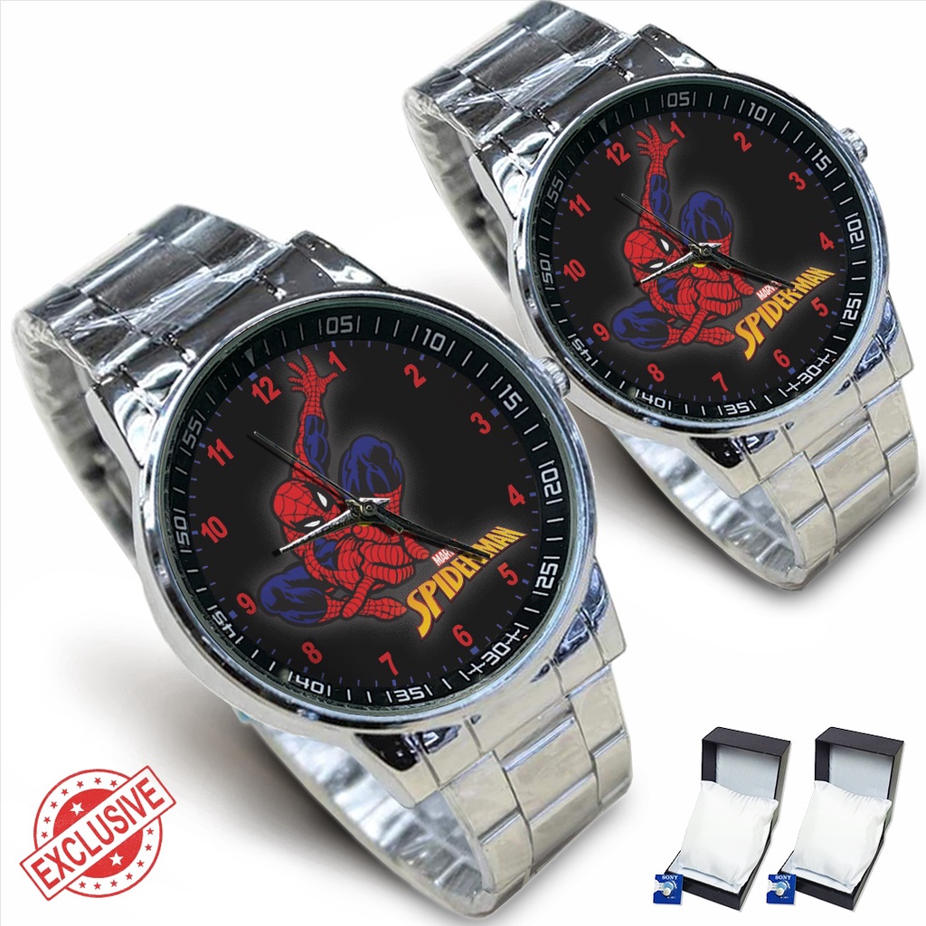 (Exclusive) Jam Tangan SPIDER-MAN Motif 5Rante Couple / Satuan