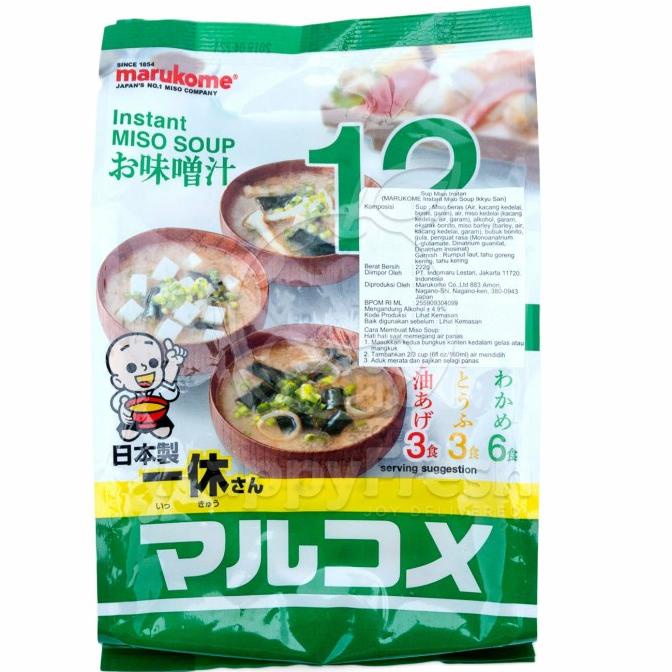 

yang dicari] Marukome Genen Miso Soup Ikkyu san 222 gram ( 12 pack ) Less Salt