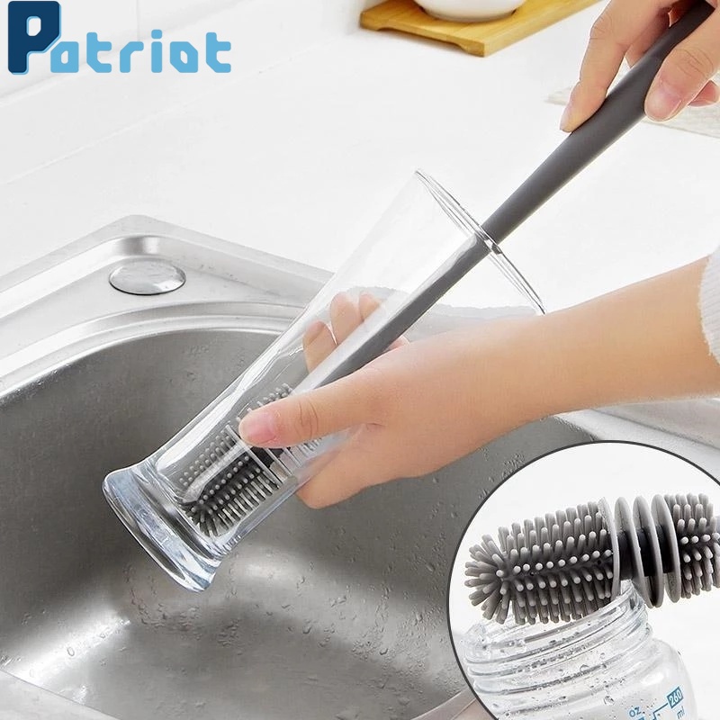 1PC Long Handle Multifunctional TPR Cleaning Bottle Brush For Glass Cup ，Baby Bottle