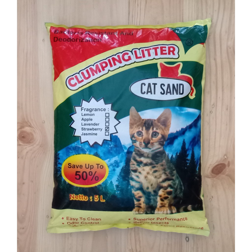 Pasir Kucing Gumpal Wangi Cat Sand 5lt