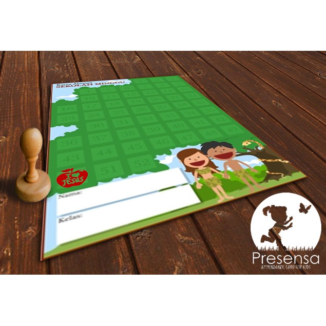 Kartu Absensi Sekolah Minggu Cap - Edisi Adam & Hawa