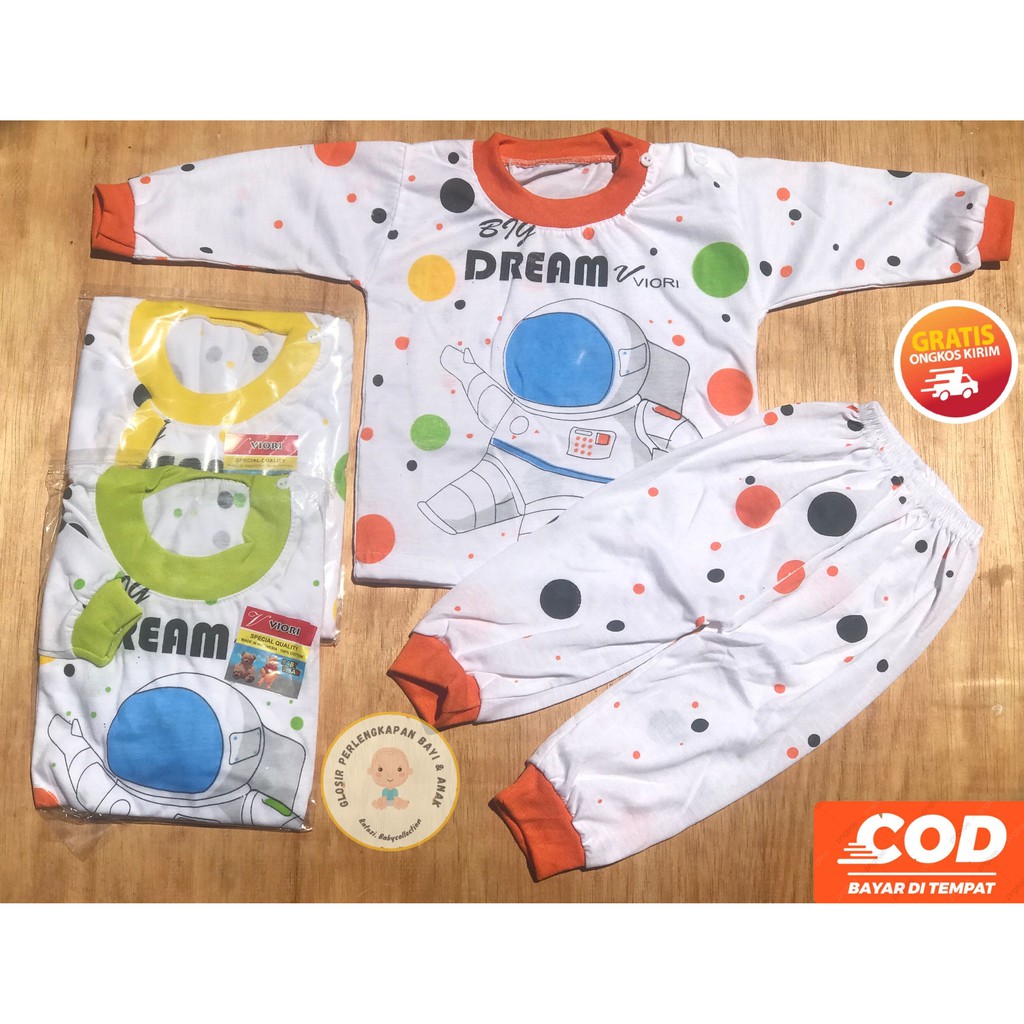 [STO.PJMAST]Setelan Bayi Panjang Motif Astronot Umur 3 - 18 Bulan