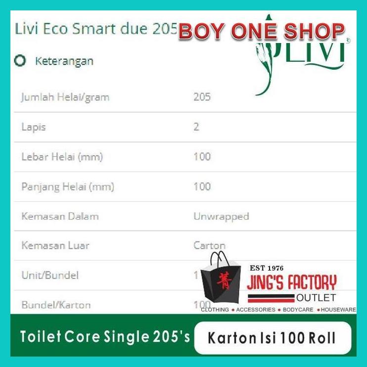 LIVI SMART DUE TOILET PAPER ROLL  / LIVI TISSU TOILET / TISU ROLL / TISSUE RESTAURANT NEEDS KUALITAS