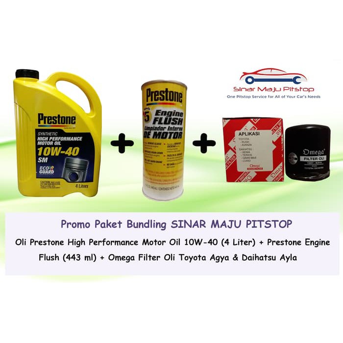 Paket Bundling PRESTONE Oli 10W-40, Engine Flush, Filter Daihatsu Calya - Daihatsu Sigra Made In USA