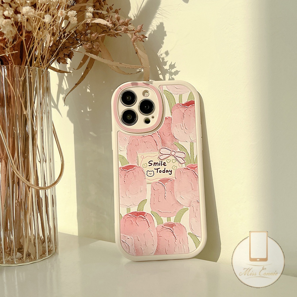 Xiaomi Redmi 12C A1 9T 9C 10C 10 9 9A 9C NFC Redmi Note10 8 9 Note 11 Pro 9s 9Pro 11s 10s Note 11 10Pro Max Mi POCO F4 K40s M3 X3 Pro X3 NFC Pink Fresh Tulip Case TPU Lembut Bunga