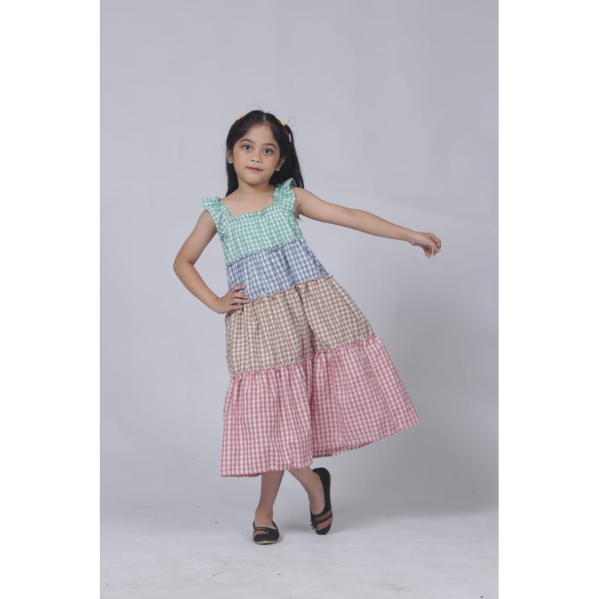 Zahra Dress Anak Perempuan Ginela Bahan Katun | Pakaian Anak Gemes Umur 1-7 Tahun