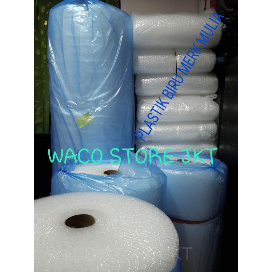 

Bubble Wrap Buble Warp Plastik Biru Mulia Pack 1 Roll Rol 1.25m x 52m