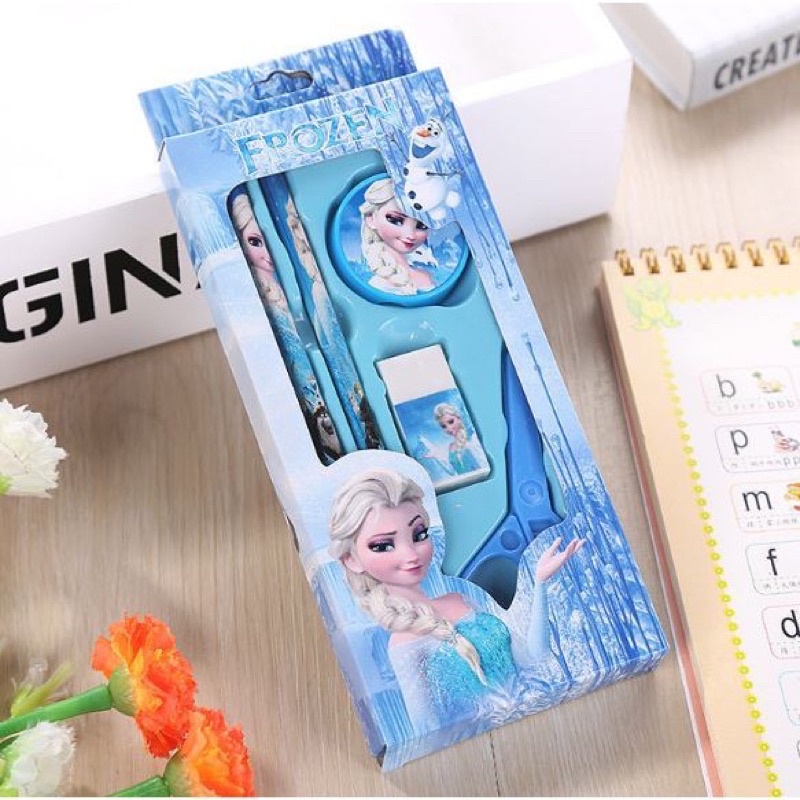 

Set Alat Tulis Sekolah Anak Princess Frozen Elsa Mickey Mouse Lengkap 5 in 1