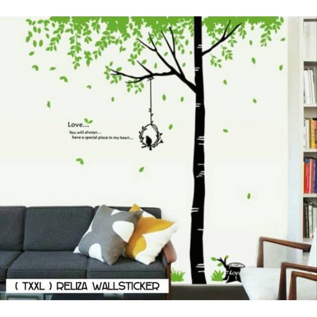 NEW STOCK (TXXL) WALL STICKER POHON HIJAU BESAR AY719 GREEN TREE STIKER DINDING