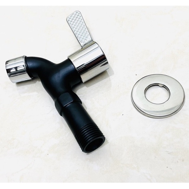 29 C Kran tembok Air 1/2 Inch Handle Engkol - Kran Air Dinding 1/2&quot; Hitam Black