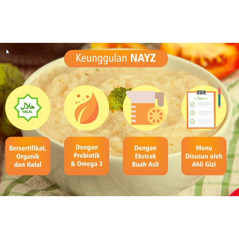 Nayz Bubur Bayi Organik Kaleng Nayz MPASI Bayi - Kabakids Store