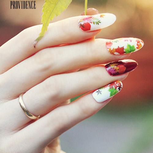 [Bayar Di Tempat]  Daun Maple Bunga Kupu-kupu Manicure Nail Art Decal Stiker Tips Dekorasi