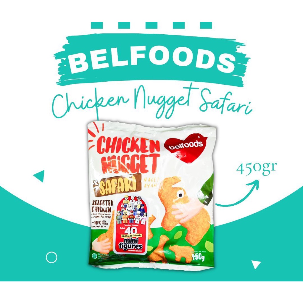 

ADDRIELLA - BELFOODS NUGGET AYAM SAFARI 450gr | BELFOODS/FROZENFOOD/FROZENFOOD MURAH