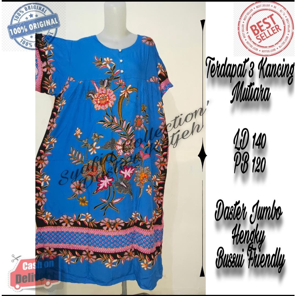 DASTER JUMBO HENGKY MODEL KANCING MUTIARA// DASTER JUMBO BATIK HENGKY MODEL TERBARU/ DASTER JUMBO HE