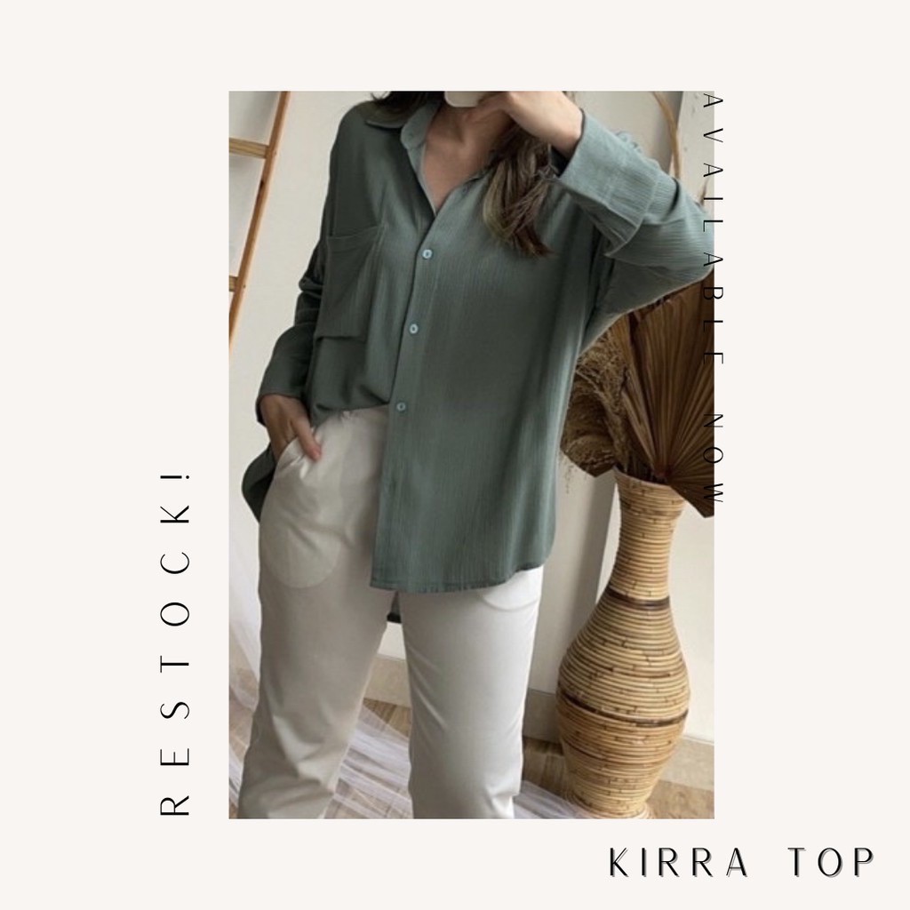 Kirra Top - Kemeja Wanita Bahan Rayon Crinkle Best Seller - BIG SIZE-Clover