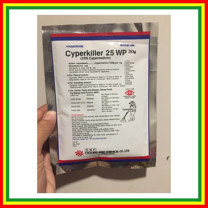 Cyperkiller 25 Wp Obat Pembasmi Hama Kutu Serangga Walet Asli Korea