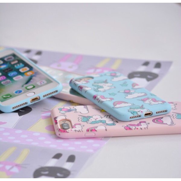 Dijual case casing unicorn pastel pink biru iphone 5 5s SE 6 6S cute unik lucu murah
