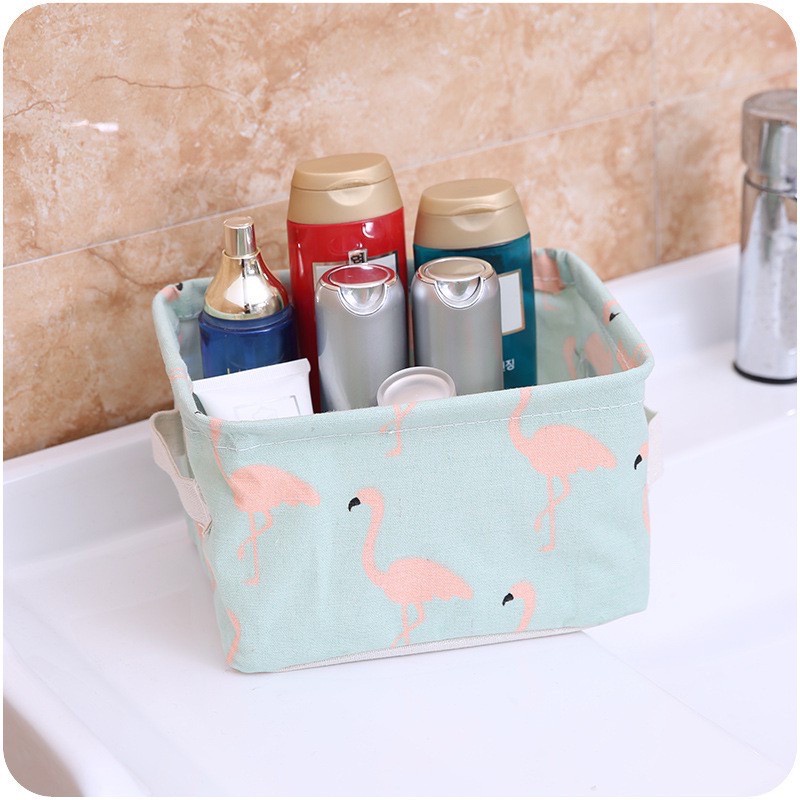 Keranjang Lipat Bahan Kain Kanvas Serbaguna Storage Box - Random Colour