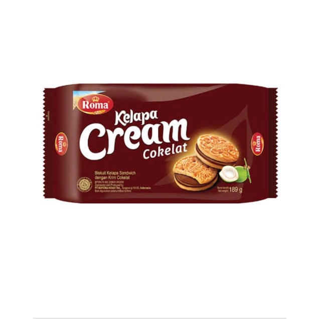 

(MAKANAN RINGAN) ROMA KELAPA CREAM COKELAT 189GR